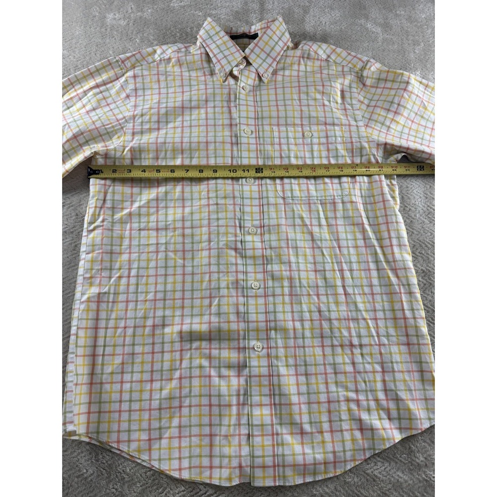 Orvis Mens M White Tattersall Check Cotton Pocket Long Sleeve Preppy - Picture 7 of 8